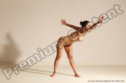 Nude Gymnastic poses Woman White Moving poses Slim medium blond Dynamic poses Pinup